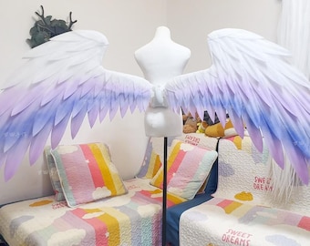 Electric Powered Gradient Angel Wings for Cosplay Fantasy Costume and Photoshoots Celestial Wings with Purple Fade for Weddings and Events