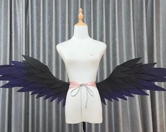 Electric Angel Fairy Wings Cosplay, Wearable Moving Costume Wings, Fantasy Feather Wings for Halloween, Stage, Photoshoot