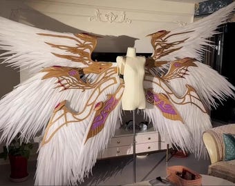 Giant 8 Wing Angel Wings, Seraph Cosplay Wings, Celestial Costume Wings, Large Wearable Stage Performance Prop