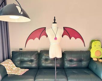Skrzydła Serim Cosplay Czerwone Czarne Skrzydła Demona Anime Skrzydła Nietoperza Małe Skrzydła Diabła Cosplay Rekwizyt Halloween Kostium Skrzydła Fantasy