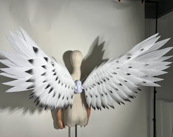 Electric Angel Bird Wings, Moving White Cosplay Wings, Wearable Costume Wings, Celestial Performance Prop