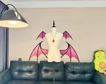 Succubus Wings Cosplay Modlin Wings Pink Black Demon Wings Double Layer Bat Wings Anime Cosplay Wings Fantasy Costume Halloween Prop