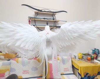 Angel Wings Costume Accessories Electric Powered 2 Wing Angel Fantasy Wings Celestial Gothic Cosplay Prop for Events and Photoshoots