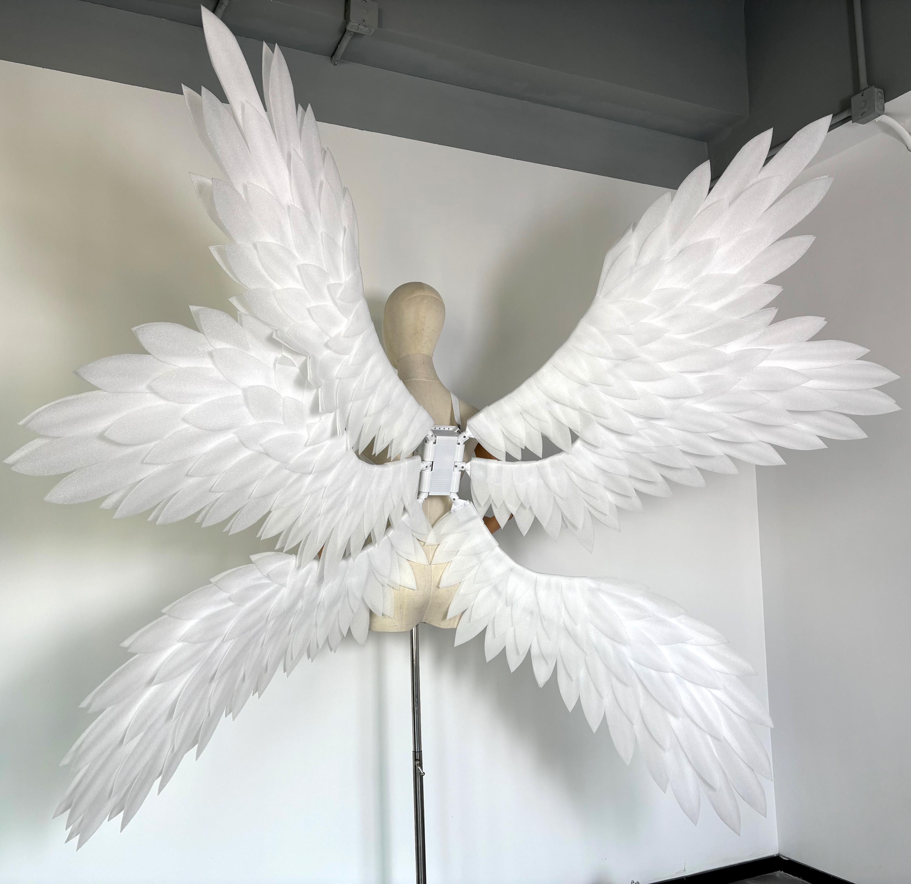 Handmade Electric Angel Wings, Six-wing Seraphim Costume, White Moving ...