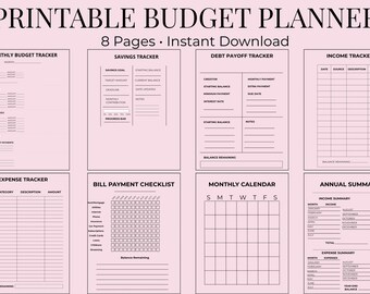 A5 Budget Planner Inserts | Printable Budget Binder | 8-Page A5 Expense, Income, Bill & Savings Tracker  | Minimalist Planner | Instant PDF