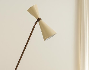 Vintage Italian Brass Floor Lamp – Mid Century Modern Stilnovo Style Standing Lamp