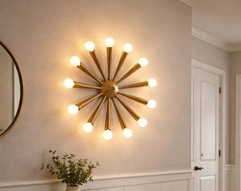 Stilnovo Style Brass Wall Lamp | Mid Century Modern Sconce