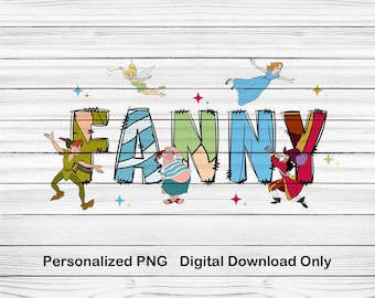 Peter-Pan-Tinkerbell-Custom-Name-PNG-File、-Custom-Name-Peter-Tinkerbell-Digital-Download、-Custom-Personalized-Peter-Pan-PNG-Files