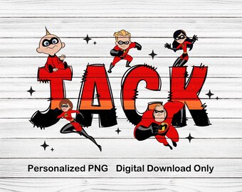 インクレディブル・カスタムネーム PNG ファイル、インクレディブル・カスタムネーム ヒーロー デジタルダウンロード、カスタムヒーロー PNG ファイル、ヒーロー パーソナライズネーム