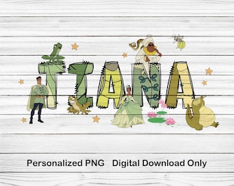 Tiana-Mama-Dada-PNG-Plik,-Nemo-Mama-Tata-Dopasowanie-Digital-Download-Plik-Niestandardowa nazwa Tiana PNG Prezent