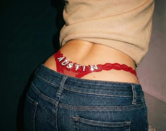 Tanga personalizada con nombre, regalo de ropa interior personalizada