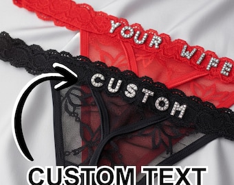 Custom Name Thong: Personalized Bridal Lingerie, Bachelorette Gift