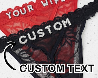 Custom Name Thong: Personalized Bridal Lingerie, Bachelorette Gift
