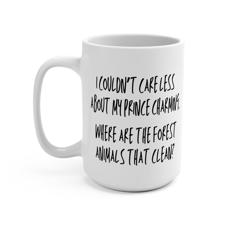Quirky Humor: 15 oz 'Forest Animals Clean' Mugs on Etsy - Unique Drinkware for Fairy Tale Enthusiasts! | Gift for Independent Women image 4