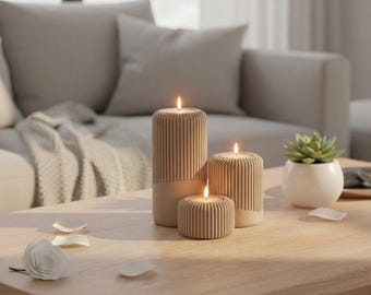 Ribbed tealight holders | Recycled PLA | Modern design | Sustainable | 3D printed tealight holders | Eco-friendly decor