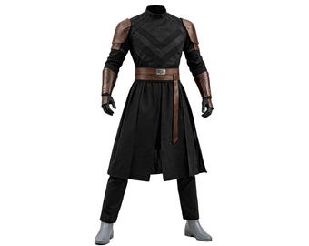 Dark Knight Armor Robe Costume, Sith Inspired Black Warrior Cosplay