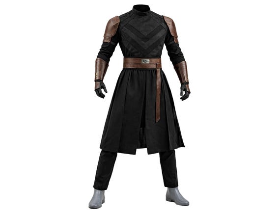 Dark Knight Armor Robe Costume, Sith Inspired Black Warrior Cosplay