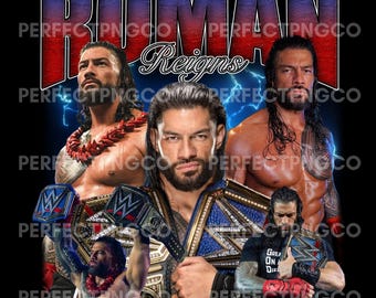 Roman Reigns PNG: Projekt koszulki zapaśniczej 300 dpi (plik cyfrowy)