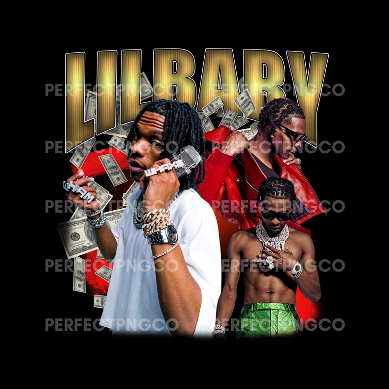 Lil Baby PNG Tshirt Design. Rapper Merch, Digital 4500x5100 Px. Vintage ...