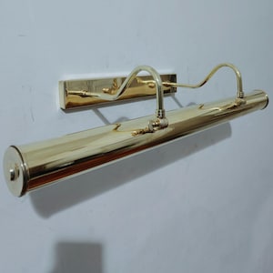 Raw Brass 4-Light Picture Light, Vintage Mid Century Wall Lamp