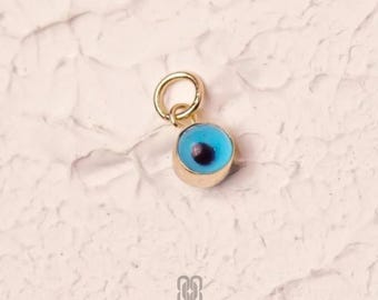14K Gold Evil Eye Necklace, Dainty Eye Pendant Necklace, Minimalist Gold Chain, Protective Charm Jewelry, Stackable Everyday Necklace, Gift