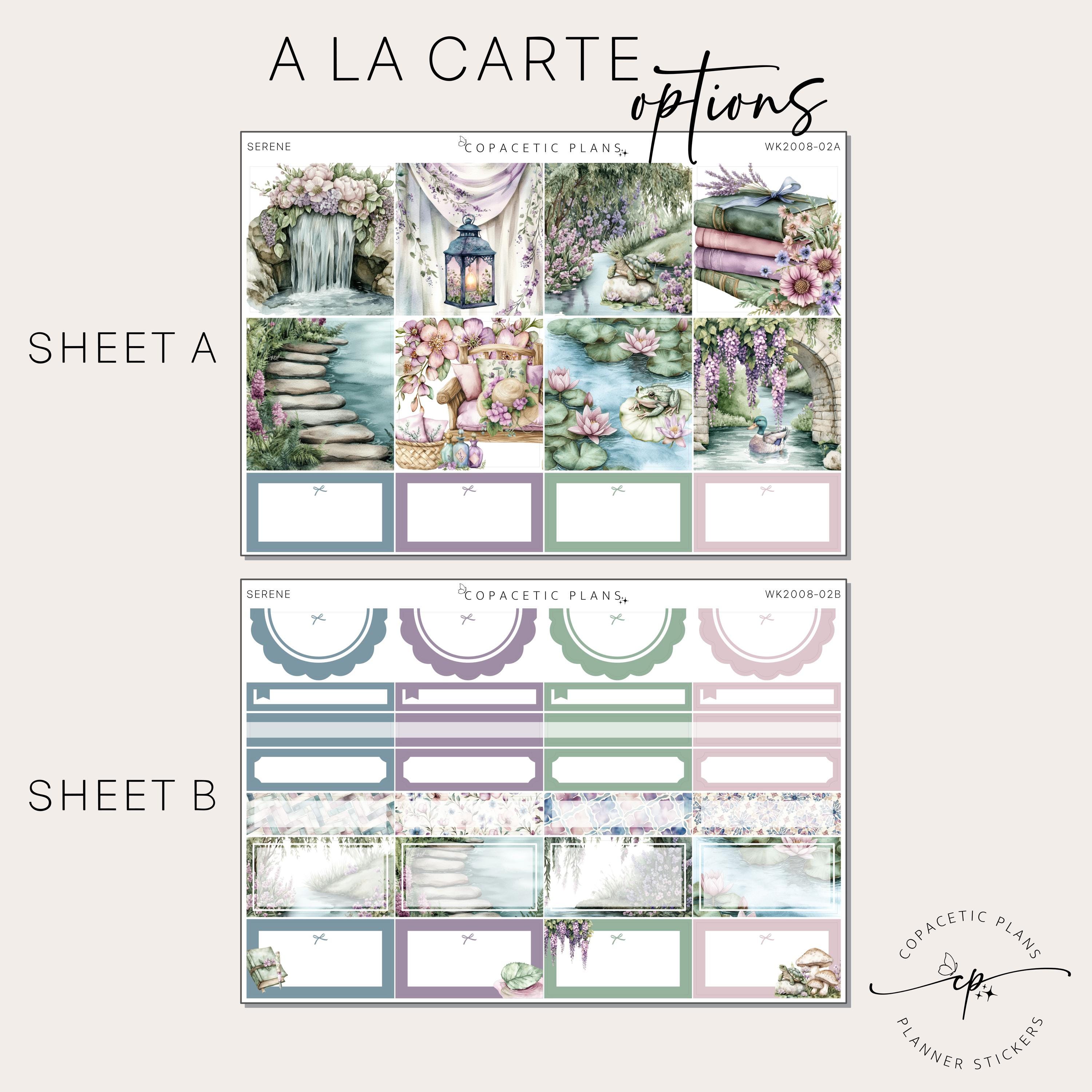 Serene - Horizontal Weekly Sticker Kit - Foil / Non-foil - Etsy