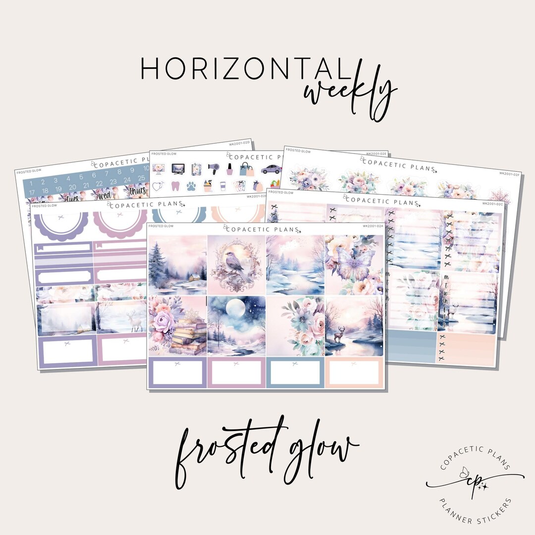 Frosted Glow - Horizontal Weekly Sticker Kit - Etsy