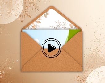 Mockupvideo för bröllop i kraftpapper | Stop motion-kuvertanimation | Redigerbar Canvas-mall