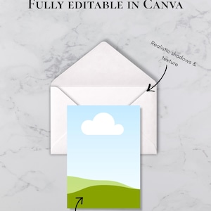 Animerad bröllopsinbjudan Mockup 5x7 Canva | Kuvert Stop Motion-video | Redigerbar bröllopskortsmall bild 2