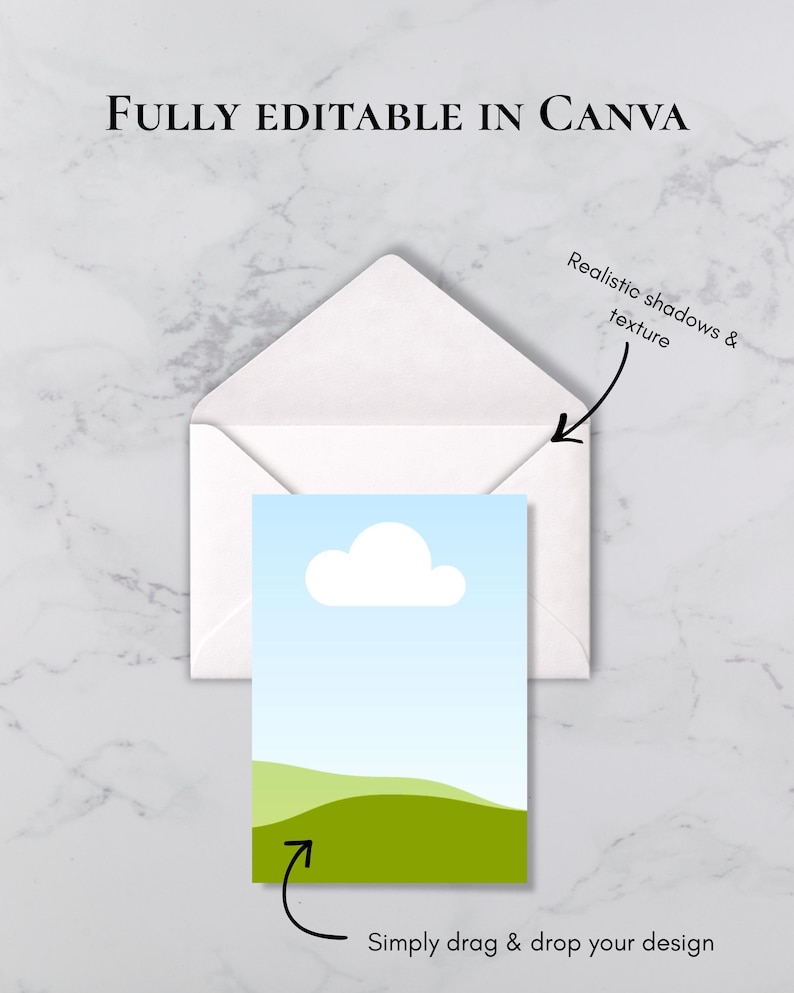 Animerad bröllopsinbjudan Mockup 5x7 Canva | Kuvert Stop Motion-video | Redigerbar bröllopskortsmall bild 2