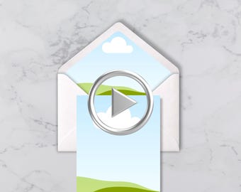 Mockup de vídeo stop-motion para casamento no Canva com forro de envelope editável – Cartão 5x7