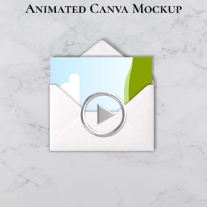 Animerad bröllopsinbjudan Mockup 5x7 Canva | Kuvert Stop Motion-video | Redigerbar bröllopskortsmall bild 1