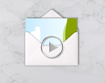 Mockup animado de convite de casamento 5x7 no Canva | Vídeo em stop motion do envelope | Modelo de cartão de casamento editável