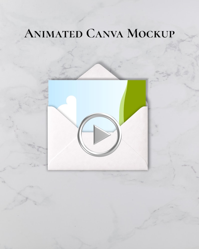 Animerad bröllopsinbjudan Mockup 5x7 Canva | Kuvert Stop Motion-video | Redigerbar bröllopskortsmall bild 1