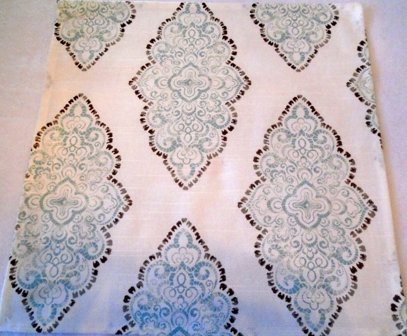 on White Background 100/% cotton Set Set of 4 Paisley in soft Mint and Grey Paisley Dinner Napkins