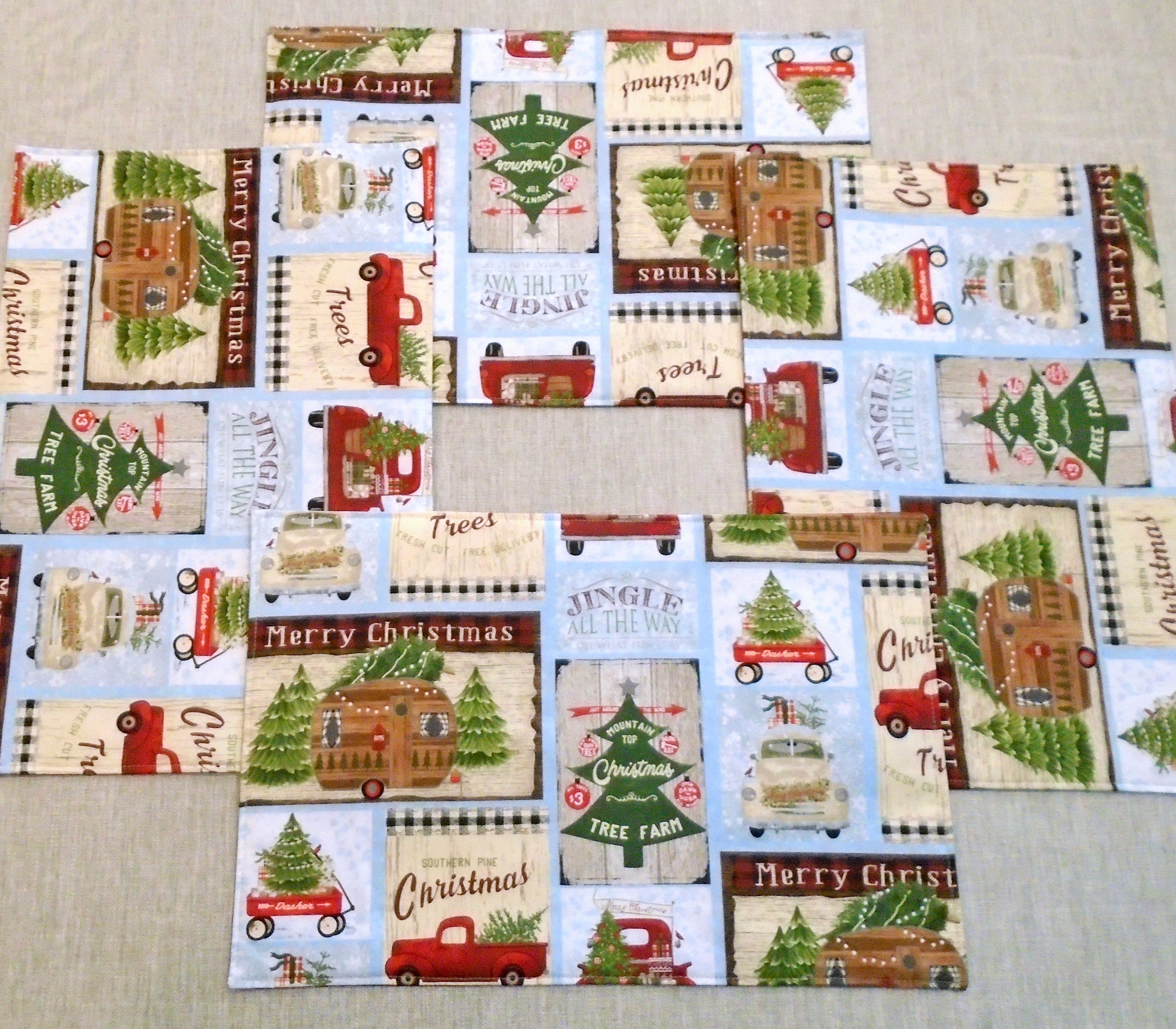 Alfombras de lugar reversibles de Navidad/Campers conjunto de | Etsy