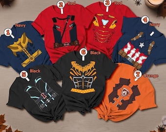 Group Matching Costume Shirt, Avengers Team Halloween Costume, Spiderman Hulk Captain Amercia Shirt, Halloween Group Matching Tee