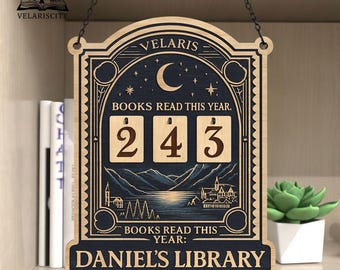 Velaris Book Tracker Sign, Personalized Library Reading Tracker, Fantasy Bookish Decor, Books Read This Year Display, Book Lover Gift BTVL
