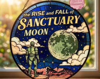 The Rise and Fall of Sanctuary Moon Suncatcher, Murderbot Diaries Fan Gift, Sci-Fi SecUnit Window Art, Martha Wells Book Series Decor 19