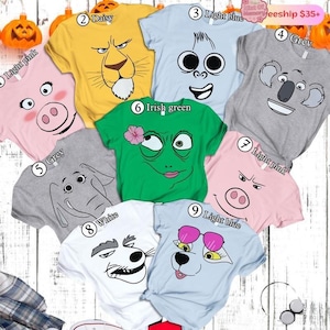 Sing Movie Halloween Costume Shirt, Sing 2 Costume Shirt, Sing Pig Costume Shirt, Sing Characters Family Costume Tee Halloween Party Shirt
