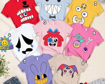 Amazing Digital Circus Halloween Costume Shirt, Digital Circus Costume Tee, Pomni Jax Gangle Shirt, Halloween Family Matching Shirt