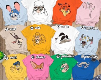 Zootopia Halloween Costume Shirt, Zootopia Characters Costume Shirt, Zootopia Family Matching Tee, Animal Kingdom Shirt 01