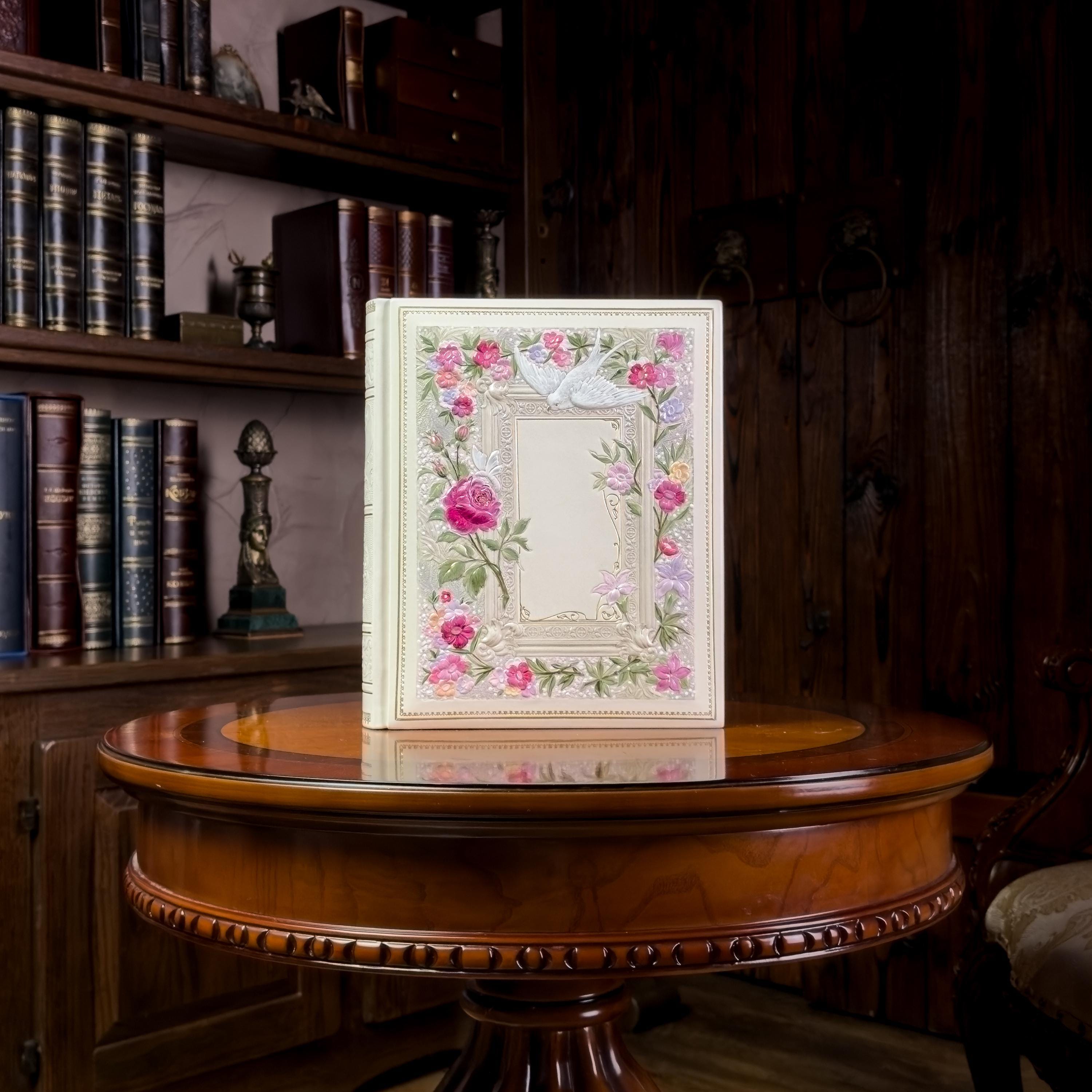 Personalized Leather Wedding Album, Hand Painted Photo Album, Custom ...