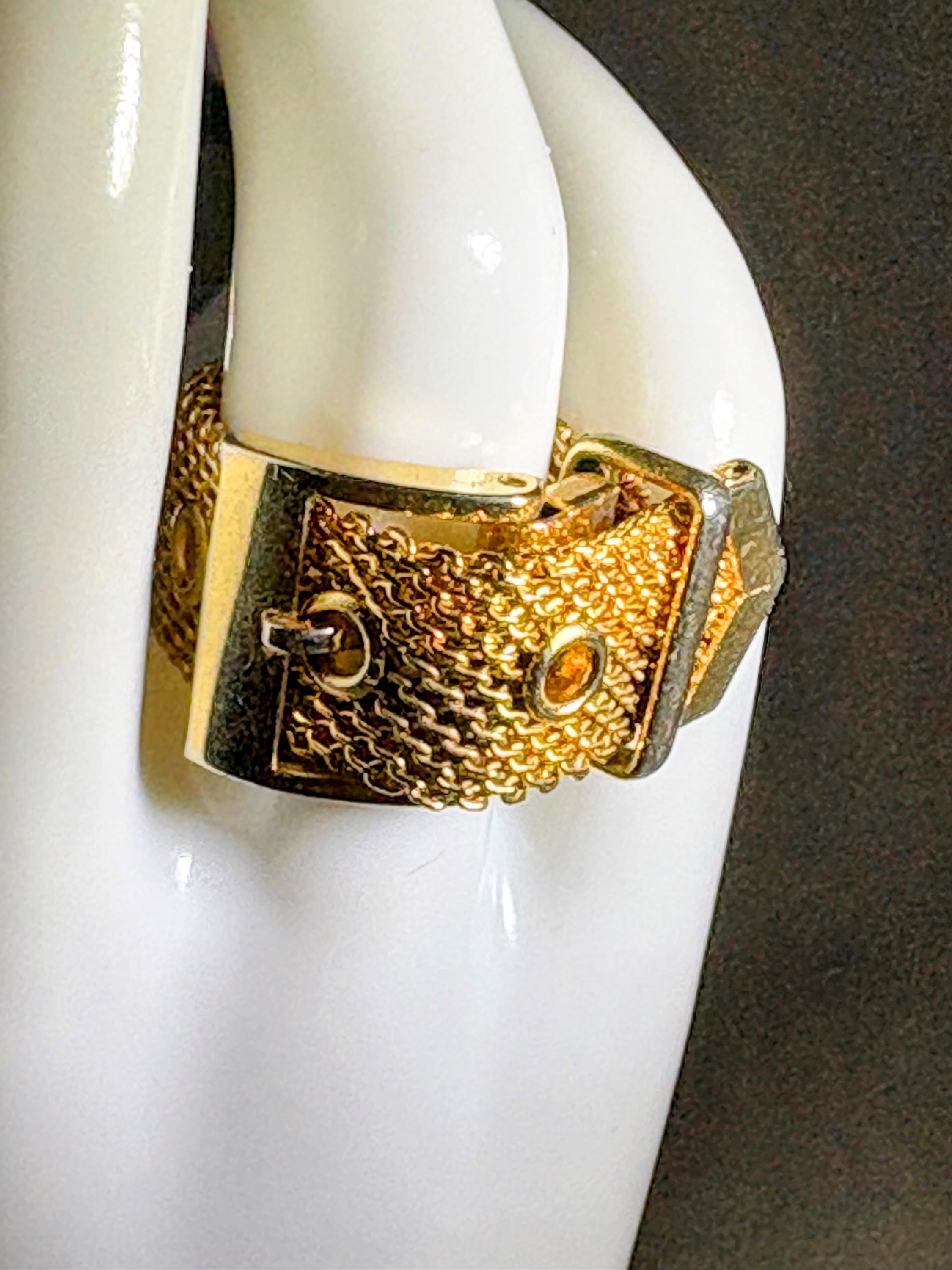 Unique Vintage Gold-Tone Metal Mesh Handmade Waist Belt Marshal Metal Fashion Belt 18k Gold Plated Brass Heavy-Duty  main image 2