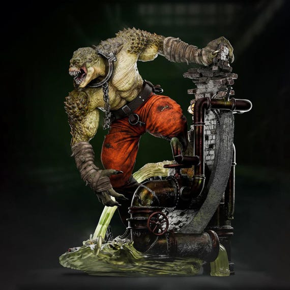 Killer Croc Fanart STL Statue | 1/6 Scale | Sewer Mutant With Pipe