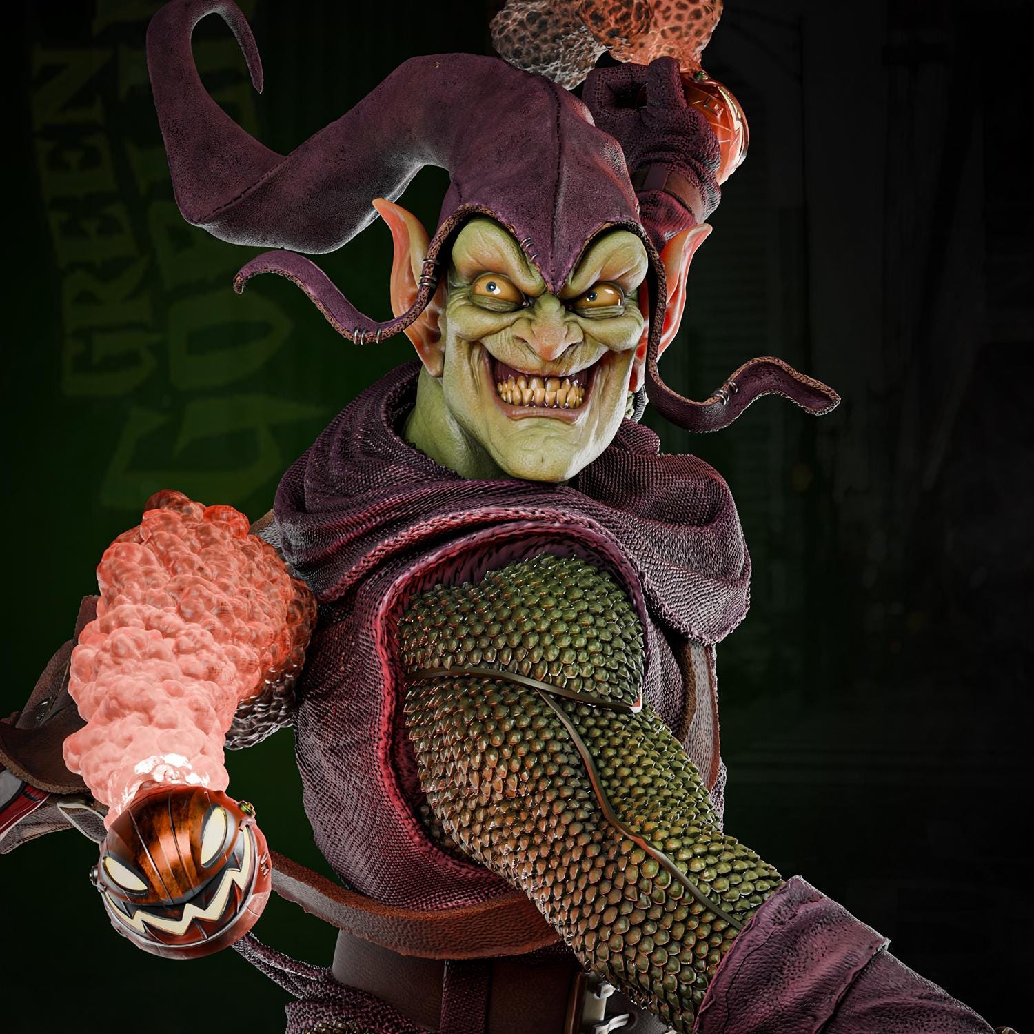 Goblin Fanart STL Statue + Bust | 1/6 Scale | Villain Rider With Glider ...