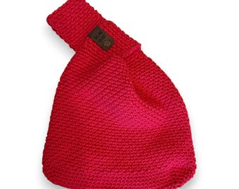 Handmade Crochet Japanese knot bag - 100% cotton, minimalist everyday summer handbag