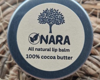 Bálsamo labial de manteca de cacao totalmente natural - Vegano - 15 ml - Ecológico y sin crueldad animal