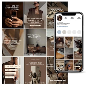 Social Media Marketing Posts Business & Personal Brands Aesthetic Posts, UGC, SMM, 40 Instagram Feed Canva Templates Pinterest PLR