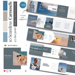 PLR 10 Seamless Instagram Carousel Canva Templates | UGC | Personal Branding & Business | Aesthetic Social Media Posts | SMM